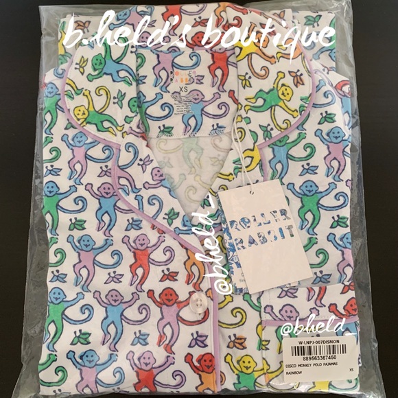Roller Rabbit Disco Monkey Polo Pajamas in Rainbow Size X-Small XS New NWT - Picture 15 of 16